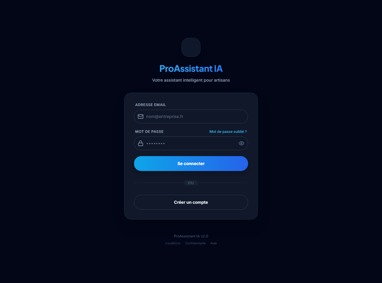 ProAssistant IA — connexion